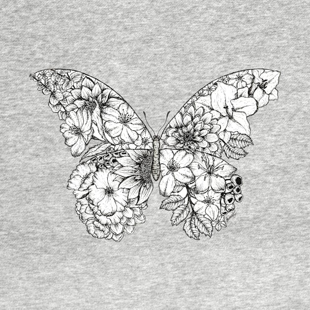 Floral Butterfly White Background by SamuelJ